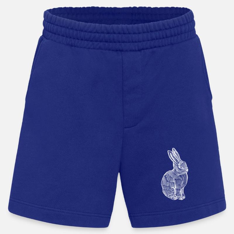 Rabbit Silhouette Spring Print - Heavyweight Shorts - made by SPREAD  - Iconic Blue