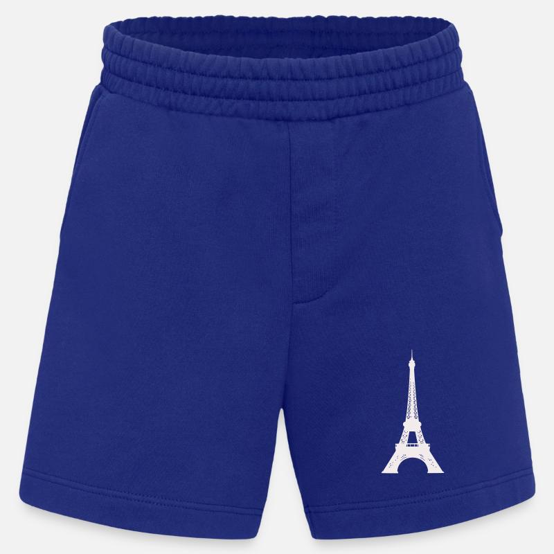 Stampa della Silhouette della Torre Eiffel - Pantaloncini ecologici Heavyweight Made in UE - Iconic Blue