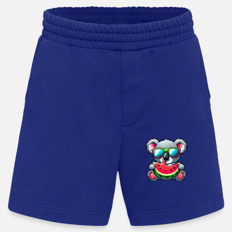 Motif d’été de pastèque Koala - Short bio épais fabriqué en UE - Iconic Blue
