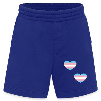 Trans Flagge Herzen - Heavyweight Shorts - made by SPREAD  - Iconic Blue - Vorne