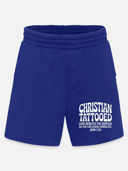 Christian Tattooed Look Beneath Surface - Heavyweight Shorts - made by SPREAD - Iconic Blue