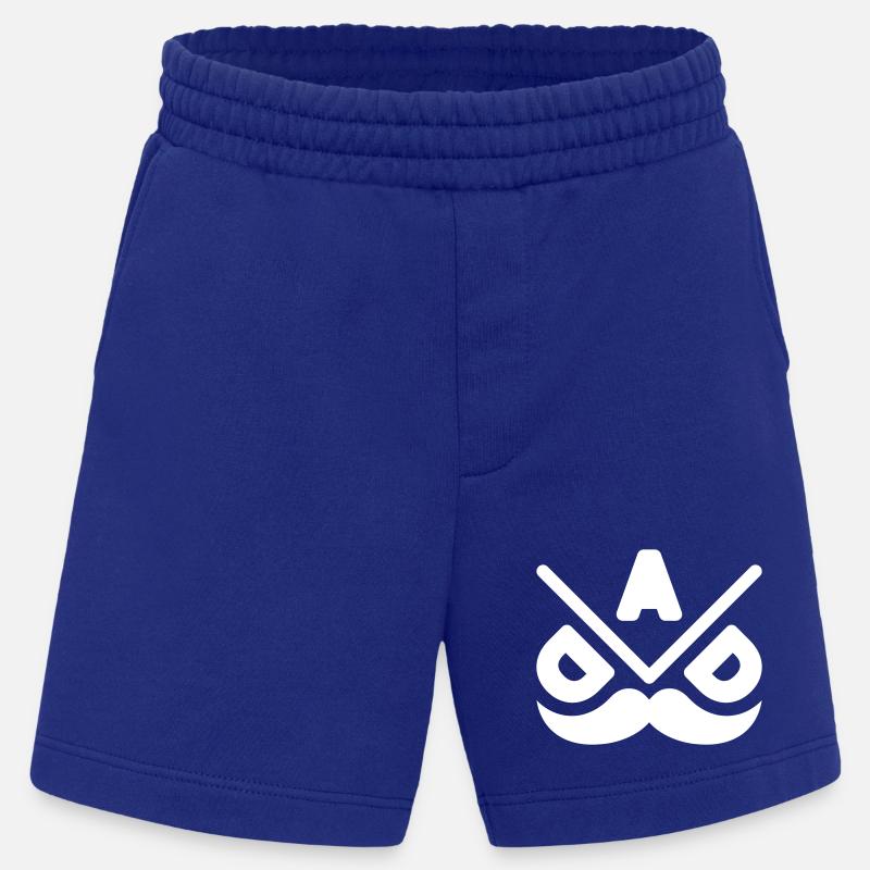 Geometrisches Schnurrbart-Emblem - Heavyweight Shorts - made by SPREAD  - Iconic Blue