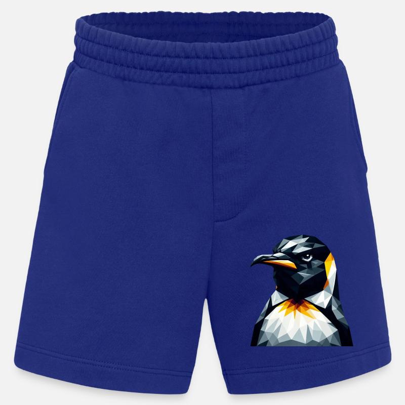 Geometric Penguin Polygon Math Art - Heavyweight Shorts - made by SPREAD - Iconic Blue