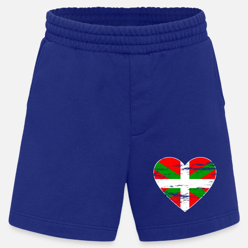 Drapeau basque coeur utilisé - Short bio épais fabriqué en UE - Iconic Blue
