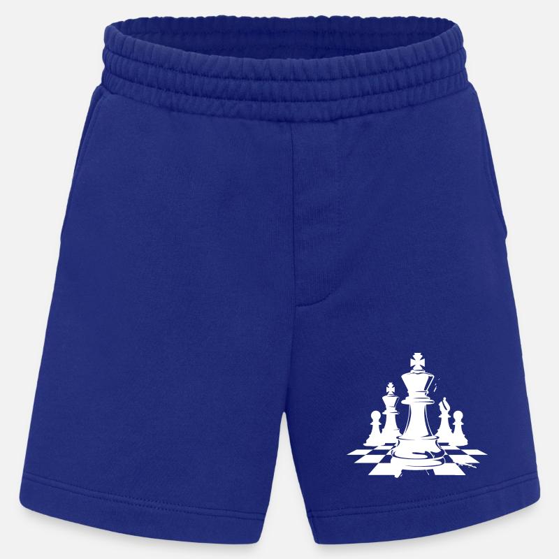 Dessin de pièces d’échecs - Short bio épais fabriqué en UE - Iconic Blue