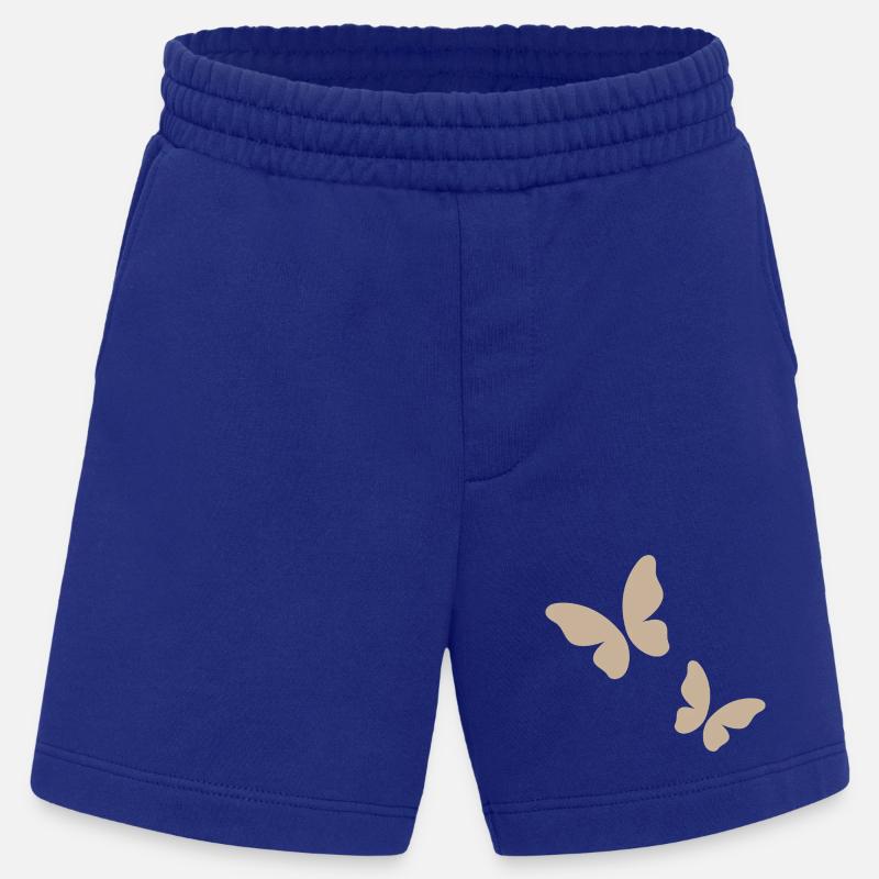Beige Butterfly Pattern - Heavyweight Shorts - made by SPREAD  - Iconic Blue