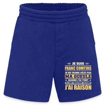 Franc comtois je ferme pas ma gueule franche comté - Short bio épais fabriqué en UE - Iconic Blue - Devant