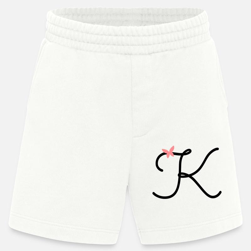 Buchstabe K Schmetterlingsbuchstabe - Heavyweight Shorts - made by SPREAD  - OFF WHITE