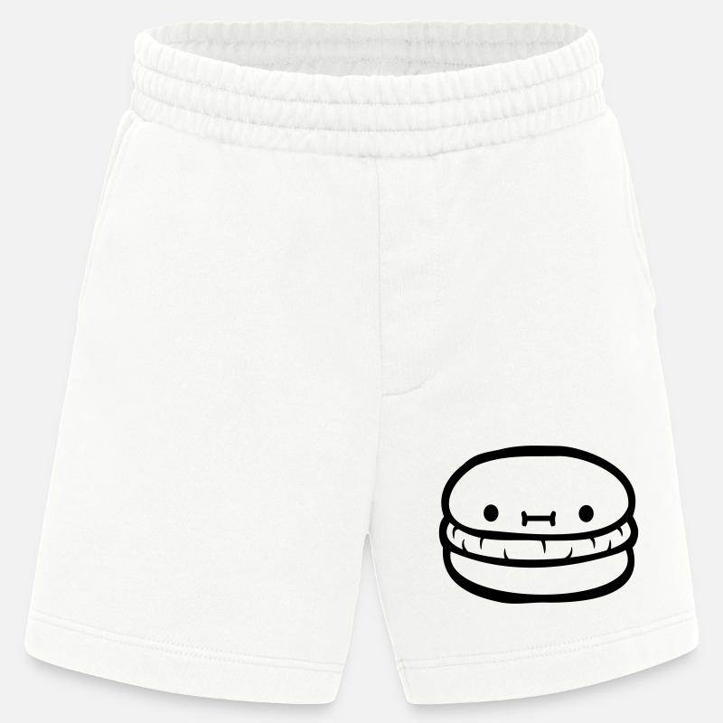 Burger cute face - Heavyweight Shorts - made by SPREAD  - OFF WHITE