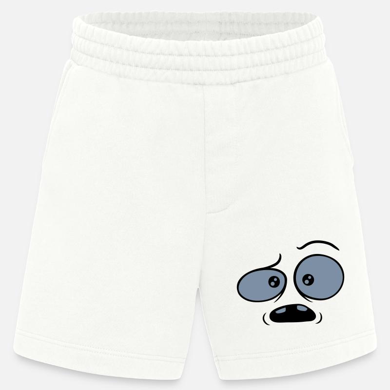 Skeptisches verwirrtes Comic Gesicht - Heavyweight Shorts - made by SPREAD - OFF WHITE