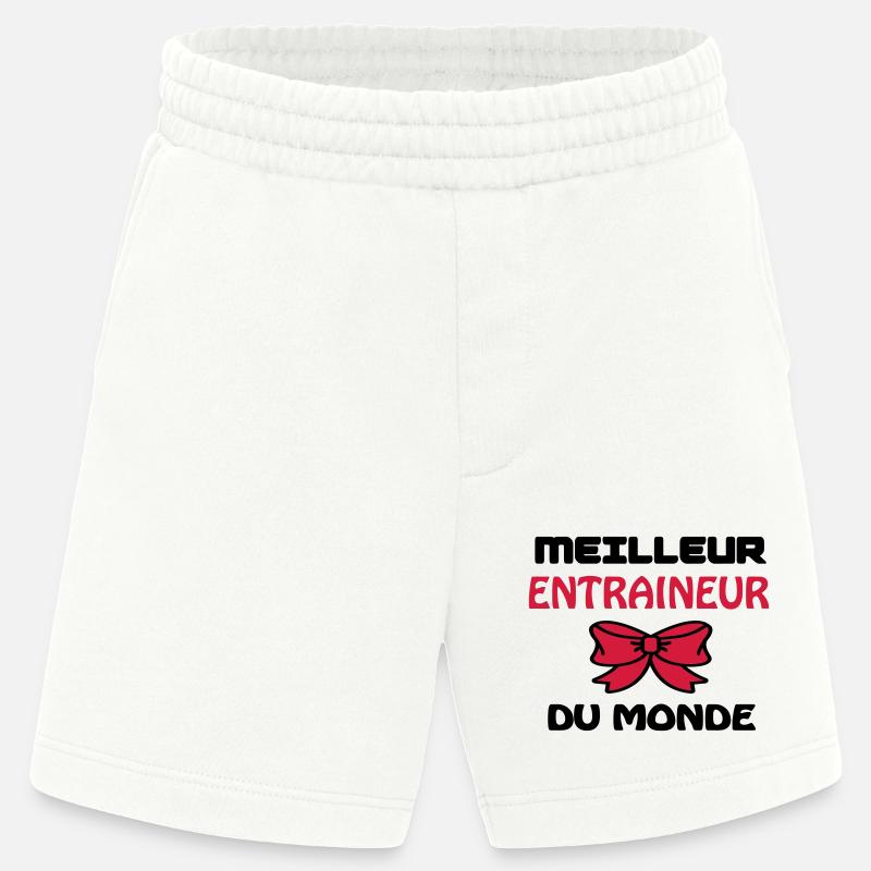 BESTER TRAINER DER WELT - Heavyweight Shorts - made by SPREAD - OFF WHITE