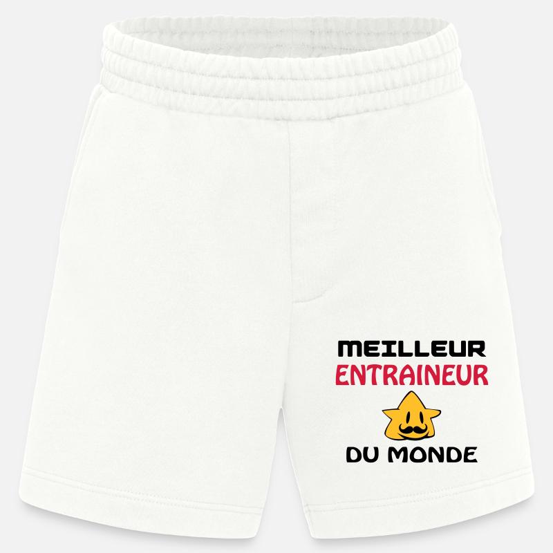 BESTER TRAINER DER WELT - Heavyweight Shorts - made by SPREAD  - OFF WHITE