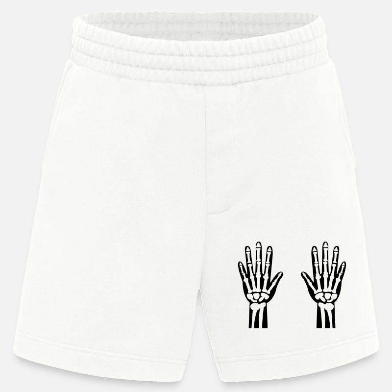 skelett hände 01 - Heavyweight Shorts - made by SPREAD  - OFF WHITE