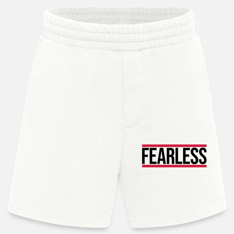 fearless Text Zitat Design - Heavyweight Shorts - made by SPREAD  - OFF WHITE