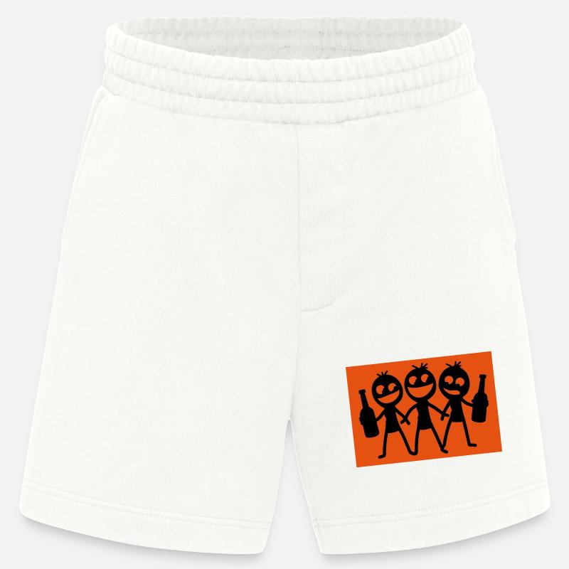 Strichmännchen Junggesellenabschied - Heavyweight Shorts - made by SPREAD  - OFF WHITE