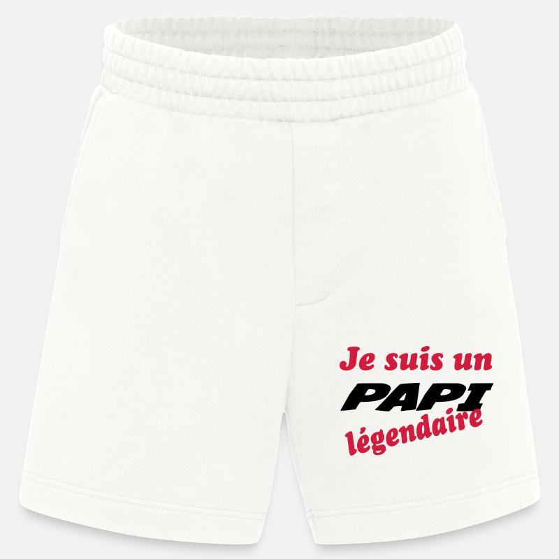 Je suis un PAPI légendaire - Short bio épais fabriqué en UE - OFF WHITE