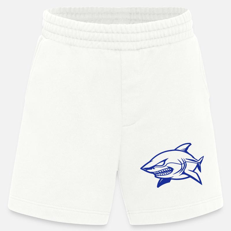 Shark Comic - Heavyweight Shorts - made by SPREAD  - OFF WHITE