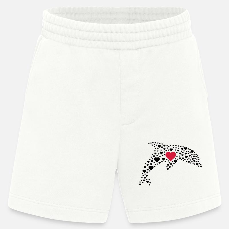 Cœurs de dauphin 2 - Short bio épais fabriqué en UE - OFF WHITE