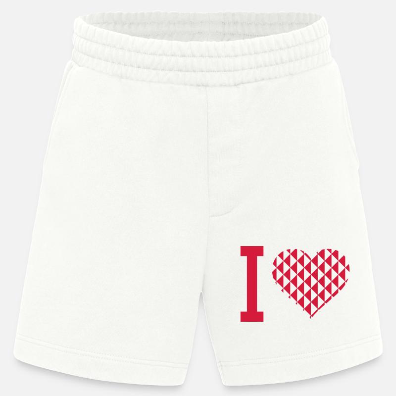 i heart - Heavyweight Shorts - made by SPREAD  - OFF WHITE