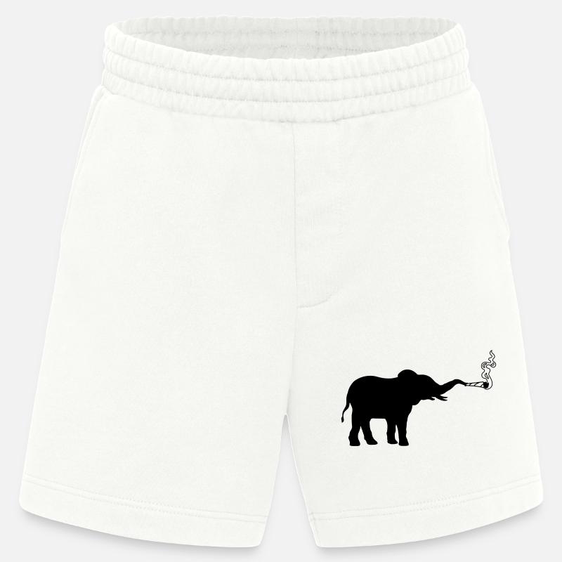 Joint Weed kiffender Elefant - Heavyweight Shorts - made by SPREAD  - OFF WHITE