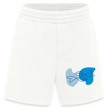 Fish One Line Drawing - Heavyweight Shorts - made by SPREAD  - OFF WHITE - Vorne