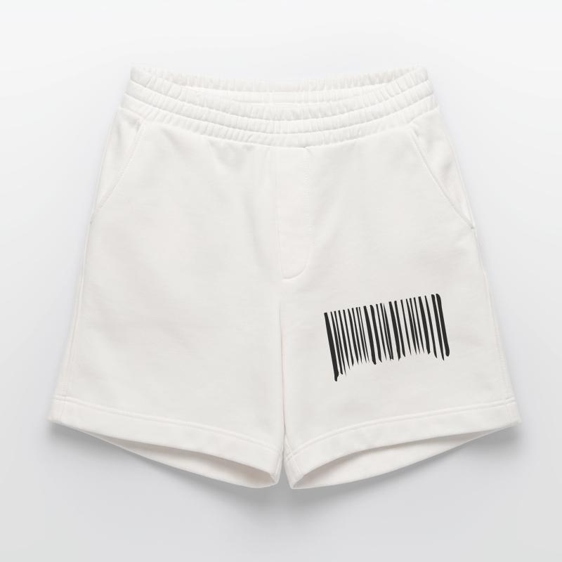 Barcode Strokes Lines Scribbled Barcode Scan Heavyweight Shorts - made by SPREAD 