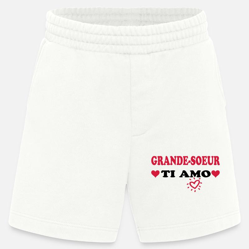 GROSSE SCHWESTER Ti AMO - Heavyweight Shorts - made by SPREAD  - OFF WHITE