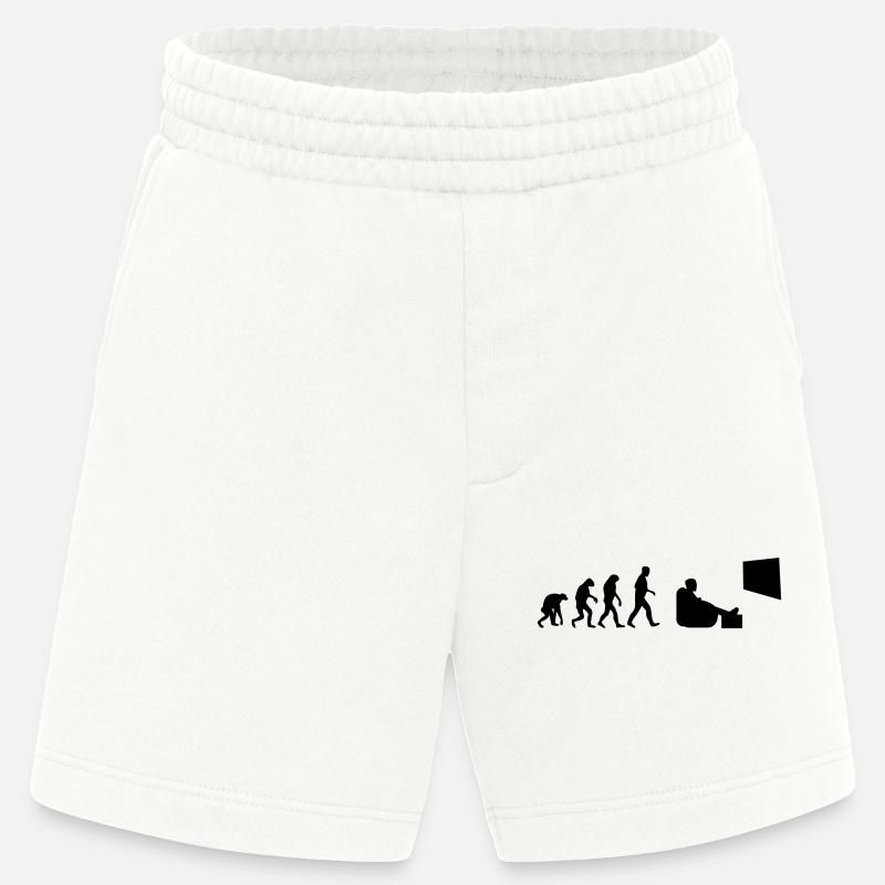 Fernsehen Bingewatching Serienmarathonevolution - Heavyweight Shorts - made by SPREAD  - OFF WHITE