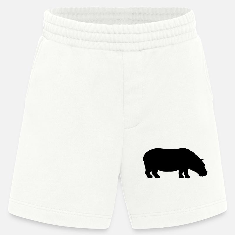 Nilpferd Silhouette Design - Heavyweight Shorts - made by SPREAD  - OFF WHITE