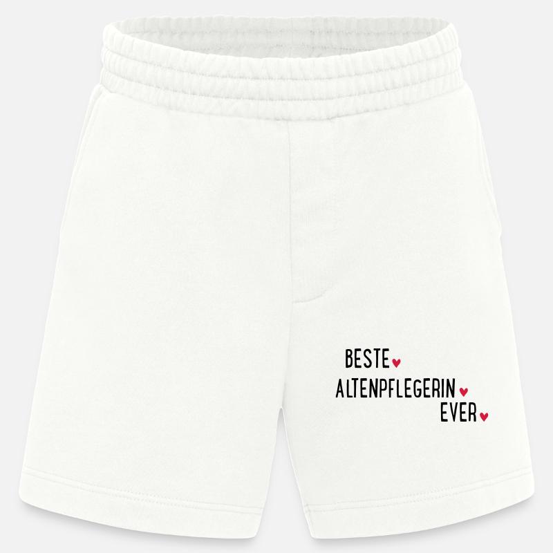 BESTE ALTENPFLEGERIN EVER - Heavyweight Shorts - made by SPREAD  - OFF WHITE