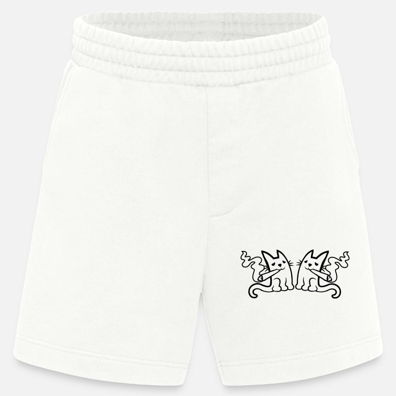 Team 2 kiffende Katzen - Heavyweight Shorts - made by SPREAD  - OFF WHITE