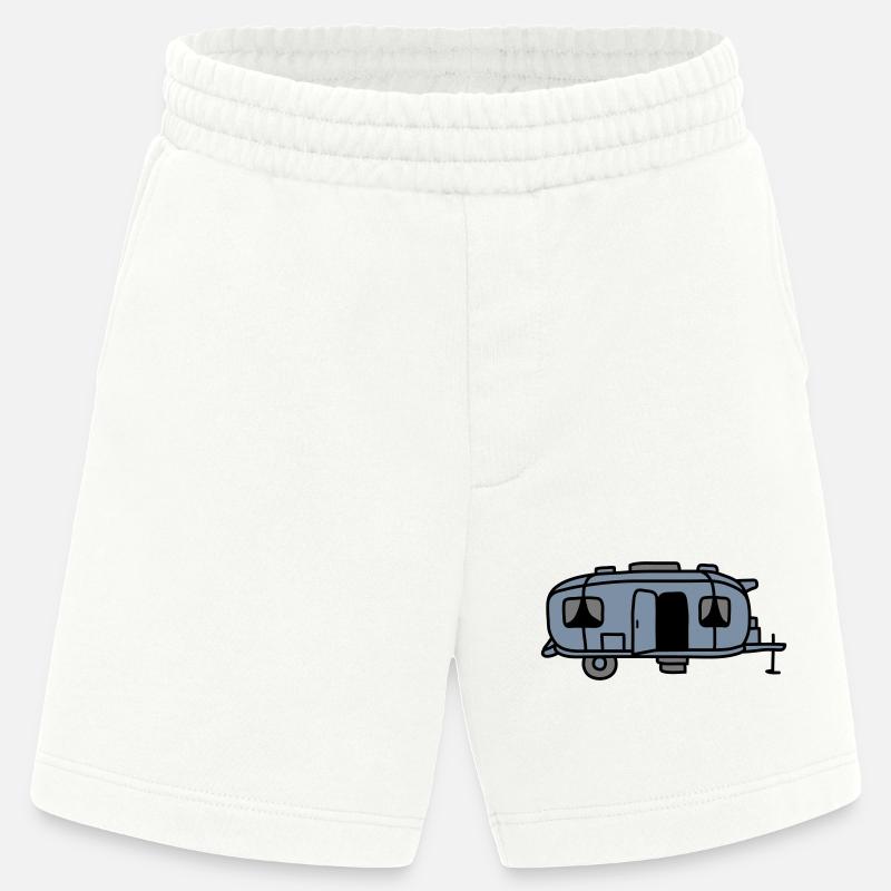 Camping Wagen Comic Design - Heavyweight Shorts - made by SPREAD  - OFF WHITE