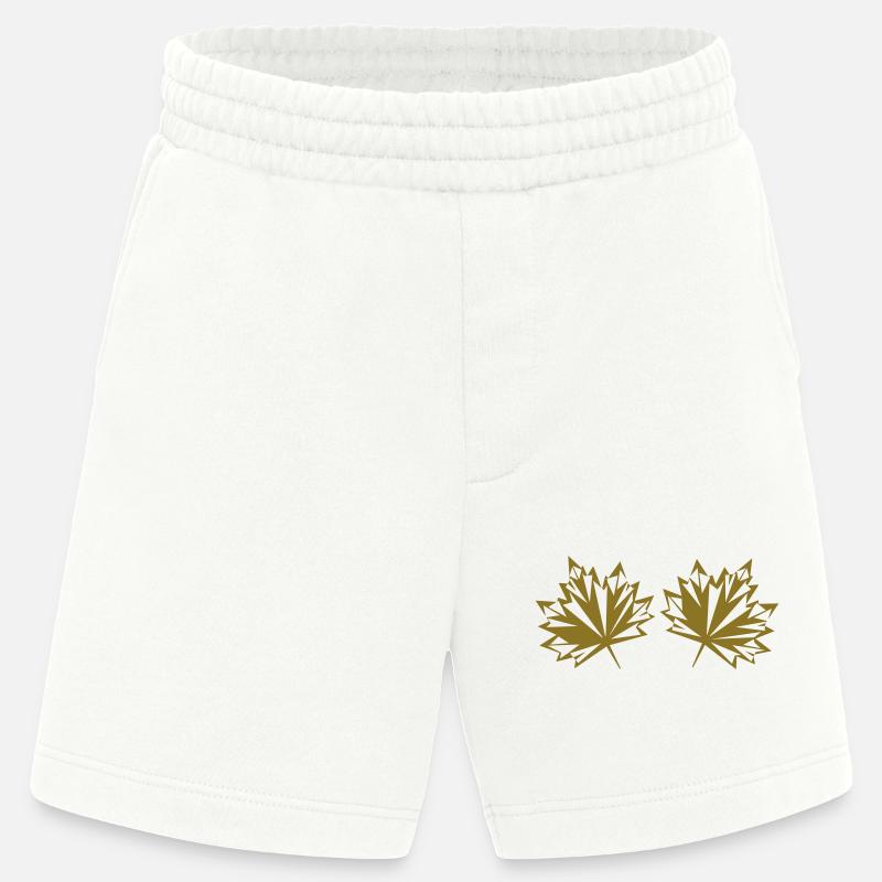 herbst blatt 2 - Heavyweight Shorts - made by SPREAD  - OFF WHITE