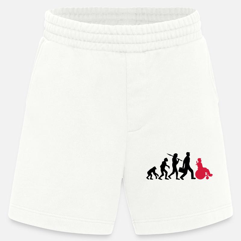 evolution wheelchair development silhouette hindrance - Heavyweight Shorts - made by SPREAD  - OFF WHITE