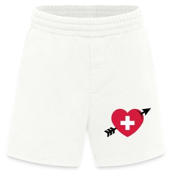 Heart - Swiss Cross Arrow (I Love Switzerland, 3C) - Heavyweight Shorts - made by SPREAD  - OFF WHITE - Front