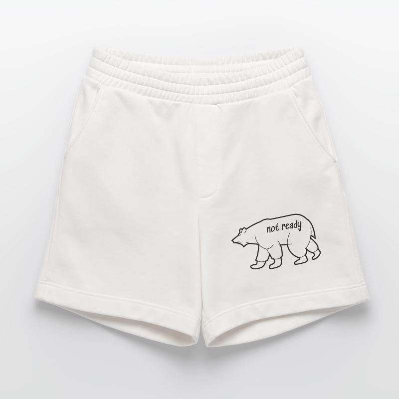 Polar Bear Drawing Heavyweight Shorts - made by SPREAD 