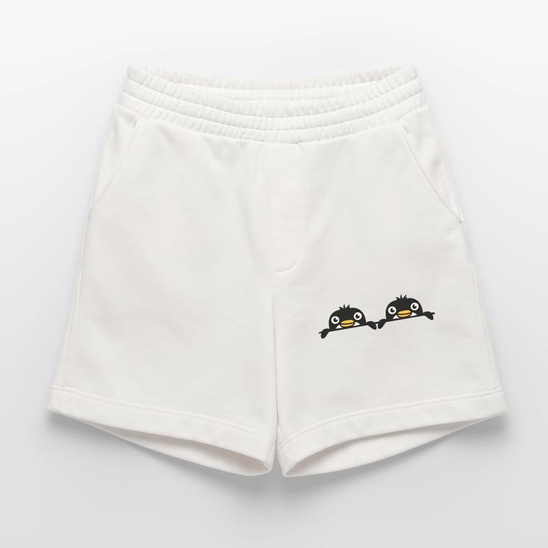 2 Pinguine Freunde gucken hinter Mauer hervor Team Heavyweight Shorts - made by SPREAD 