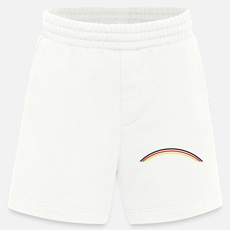 Germany Flag Symbol Line - Heavyweight Shorts - made by SPREAD  - OFF WHITE
