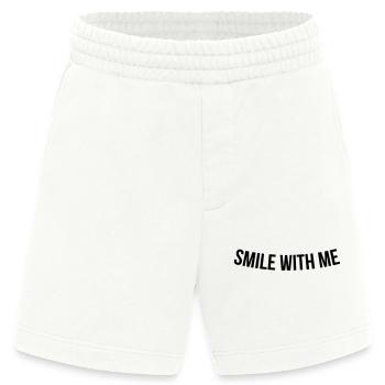 SMILE WITH ME funny quote gift Spruch Geschenk - Heavyweight Shorts - made by SPREAD  - OFF WHITE - Vorne
