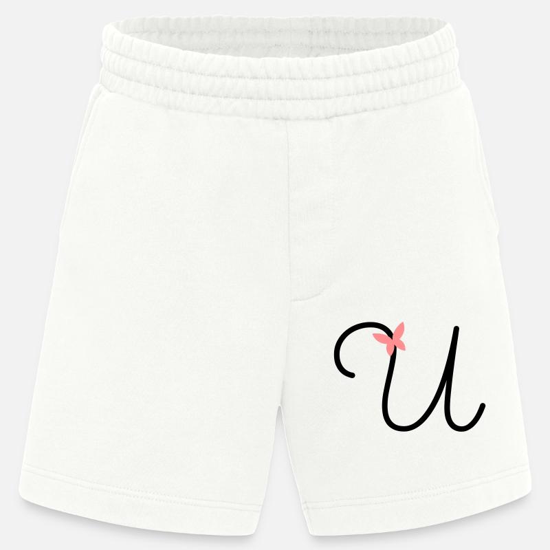 Buchstabe U Schmetterlingsbuchstabe - Heavyweight Shorts - made by SPREAD  - OFF WHITE