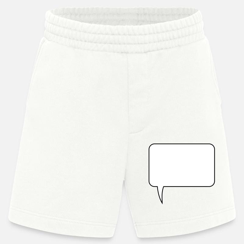 Speech bubble rectangle design - Heavyweight Shorts - made by SPREAD  - OFF WHITE