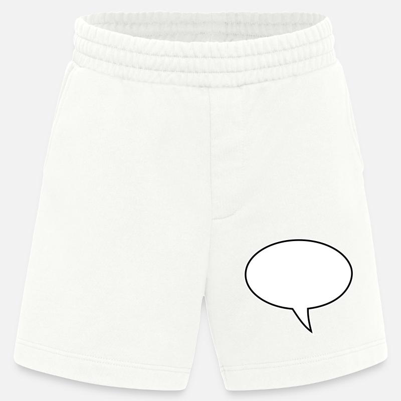 Speech bubble design right - Heavyweight Shorts - made by SPREAD - OFF WHITE