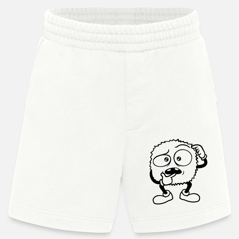 Monster skeptisches Gesicht Comic - Heavyweight Shorts - made by SPREAD  - OFF WHITE