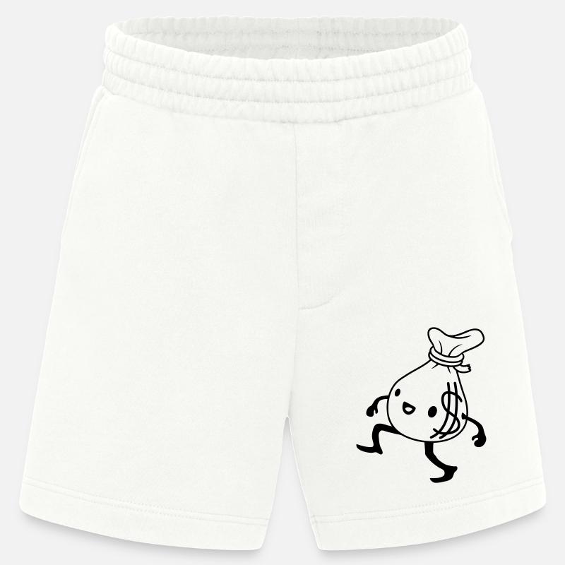 Gehender lebendiger Geldsack Comic - Heavyweight Shorts - made by SPREAD  - OFF WHITE