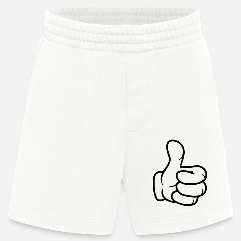 Daumen hoch Comic Hand - Heavyweight Shorts - made by SPREAD - OFF WHITE