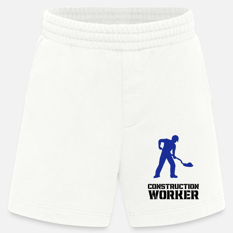 bauarbeiter baustelle worker - Heavyweight Shorts - made by SPREAD  - OFF WHITE