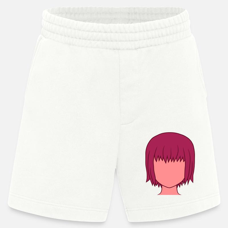 Gesichtsloses Anime Mädchen Kopf - Heavyweight Shorts - made by SPREAD - OFF WHITE