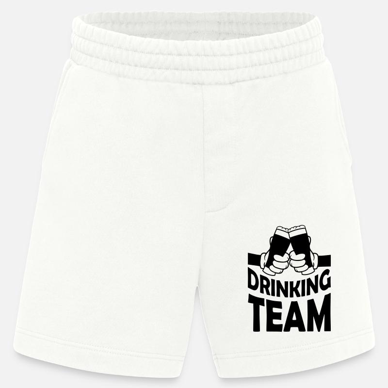 Freunde Drinking Team Bier - Heavyweight Shorts - made by SPREAD  - OFF WHITE