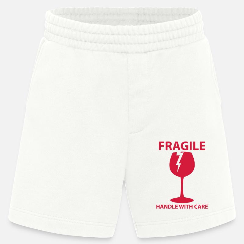 Handle Withe Care - Heavyweight Shorts - made by SPREAD  - OFF WHITE