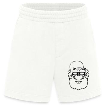 gesicht kopf opa alt grossvater schlafanzug mantel - Heavyweight Shorts - made by SPREAD  - OFF WHITE - Vorne